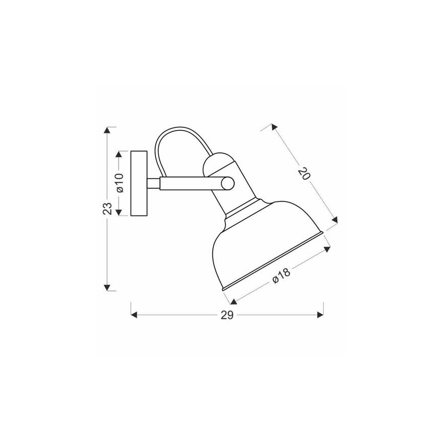 Wandspot RENO 1xE27/40W/230V zwart