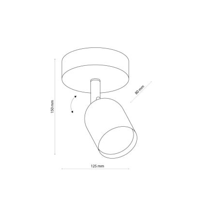 Wandspot TOP 1xGU10/10W/230V zwart/goud