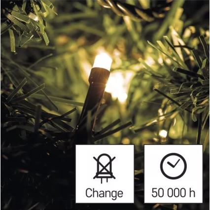 Warm Wit LED Kerst buitenketting 120x LED / 17m IP44