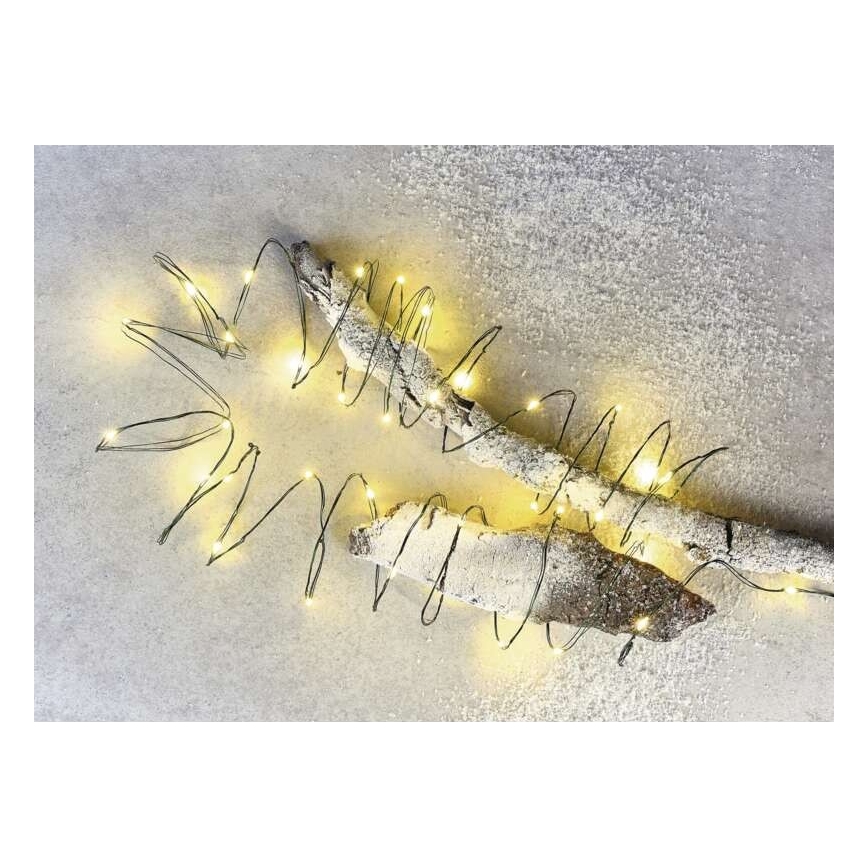 Warm wit LED Kerst buitenketting 40x LED / 9m IP44