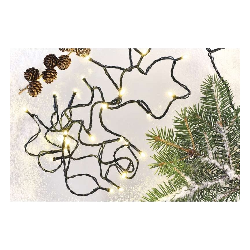 Warm Wit LED Kerst buitenketting 80x LED / 13m IP44