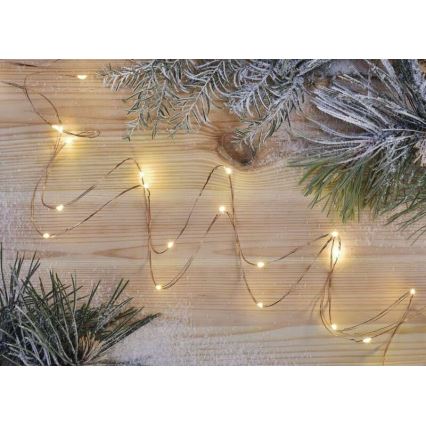 Warm wit LED kerstketting 20x LED / 2,4m