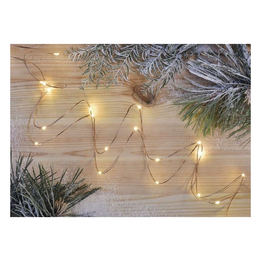 Warm wit LED kerstketting 20x LED / 2,4m
