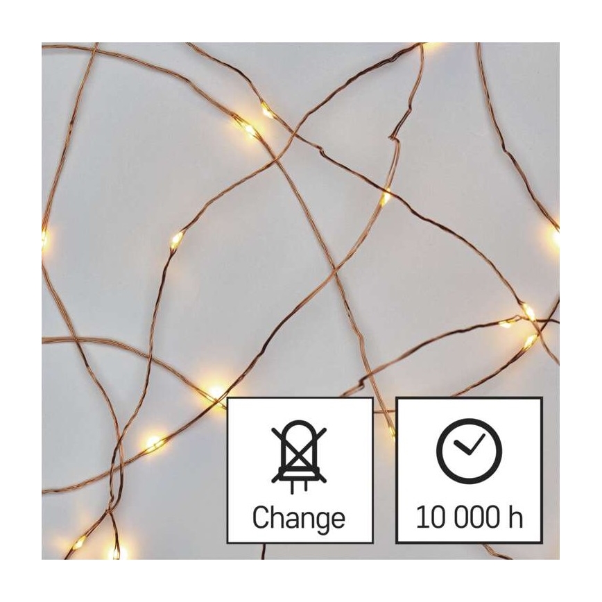 Warm wit LED kerstketting 20x LED / 2,4m