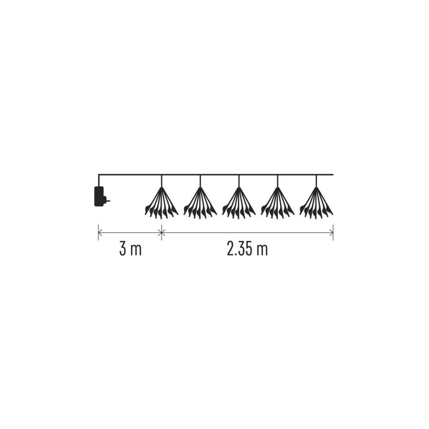 Warm Witte LED kerstketting 150x LED / 5,35m