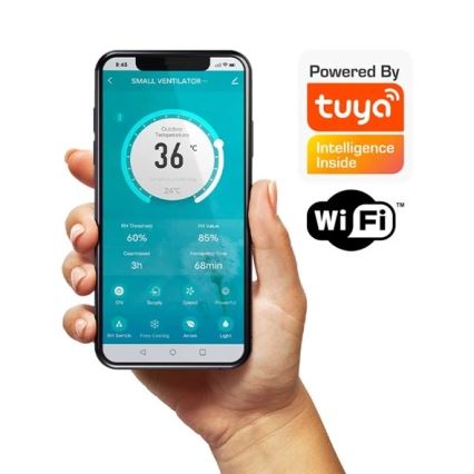 Warmteterugwinningsunit voor de kamer 12W Wi-Fi Tuya + afstandsbediening