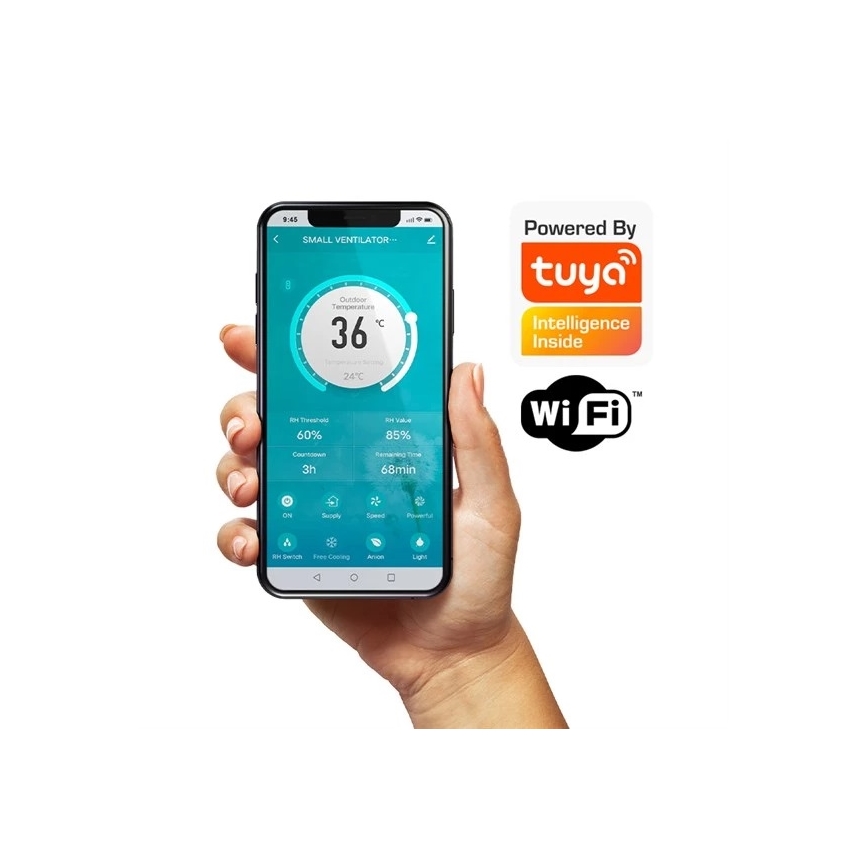 Warmteterugwinningsunit voor de kamer 12W Wi-Fi Tuya + afstandsbediening