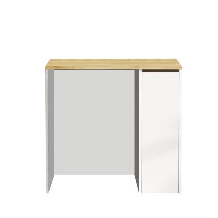 Wasmachine kast met een opslagruimte 88,3x93,5 cm wit/walnoot