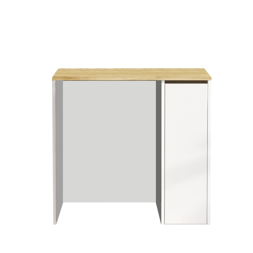Wasmachine kast met een opslagruimte 88,3x93,5 cm wit/walnoot