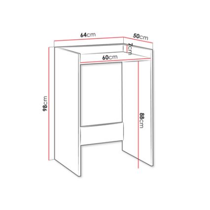 Wasmachine kast POLA 98x64 cm wit