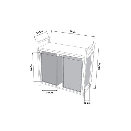 Wasmand 75x70 cm zwart