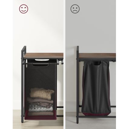 Wasmand REX 73x72x33 cm bruin/zwart