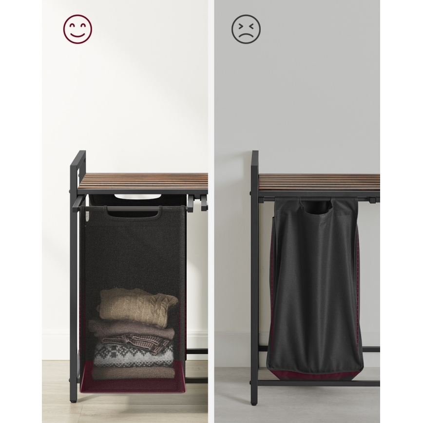 Wasmand REX 73x72x33 cm bruin/zwart