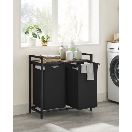 Wasmand REX 73x72x33 cm bruin/zwart