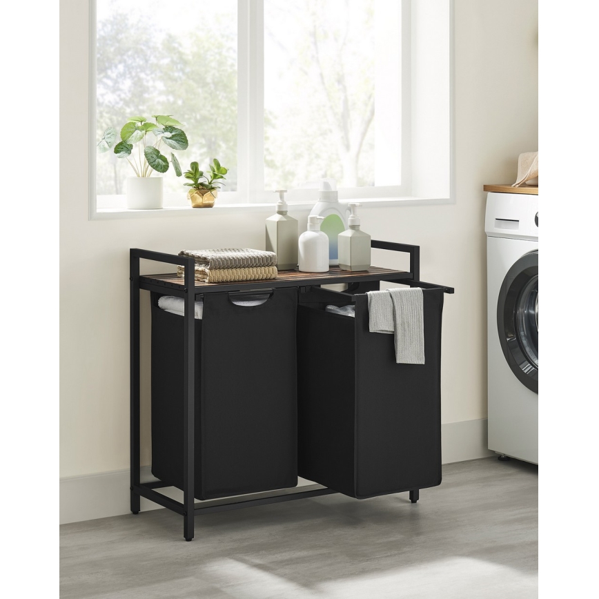 Wasmand REX 73x72x33 cm bruin/zwart