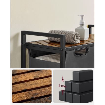 Wasmand REX bruin/grijs