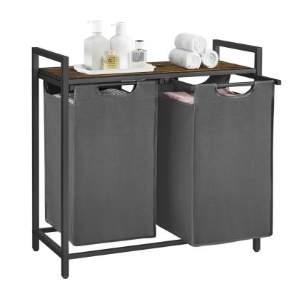 Wasmand REX bruin/grijs