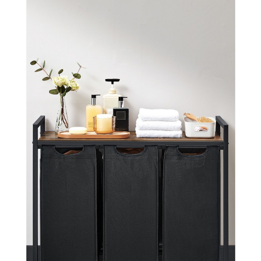 Wasmand REX bruin/zwart