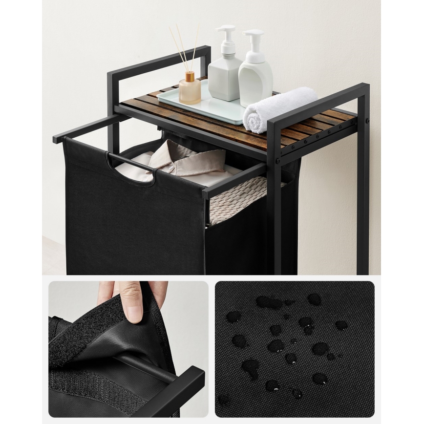 Wasmand REX bruin/zwart