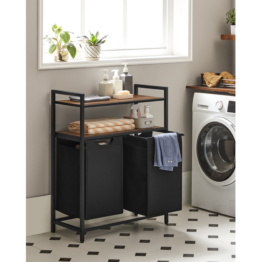 Wasmand REX bruin/zwart