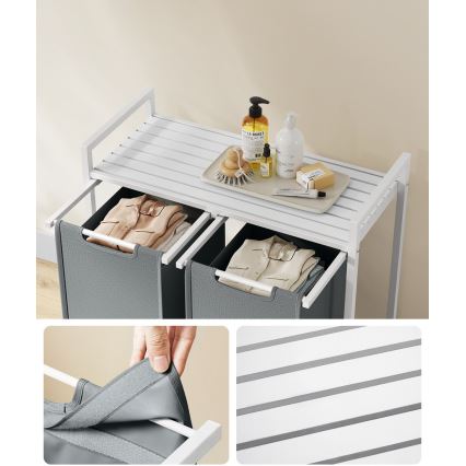 Wasmand REX wit/grijs