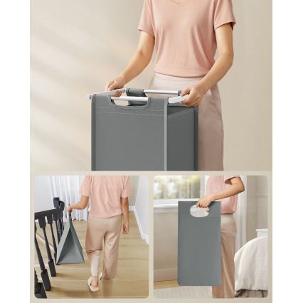 Wasmand REX wit/grijs