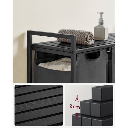 Wasmand REX zwart/grijs