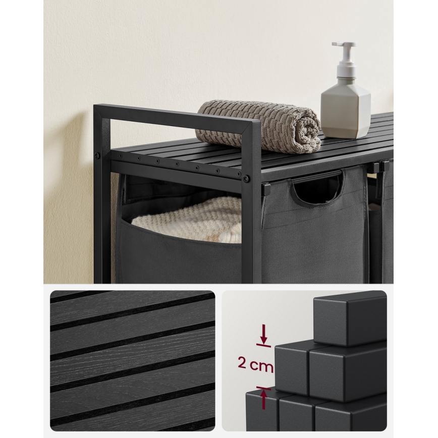 Wasmand REX zwart/grijs