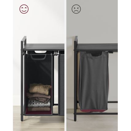 Wasmand REX zwart/grijs