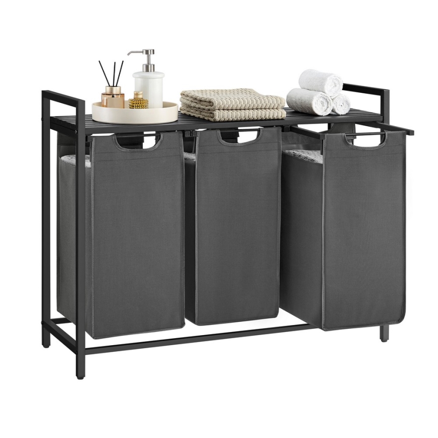 Wasmand REX zwart/grijs