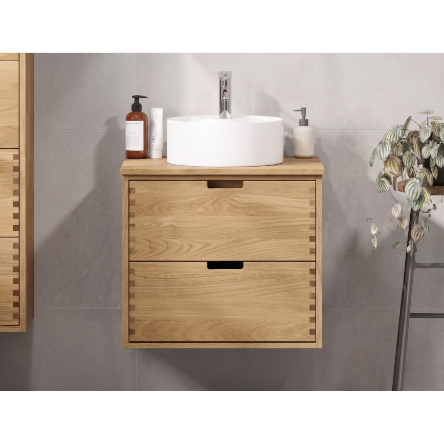 Wastafelblad FOREST 60 cm beige/eiken