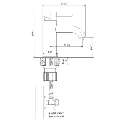 Wastafelkraan DRAGOR 15,6 cm, hoogglans chroom