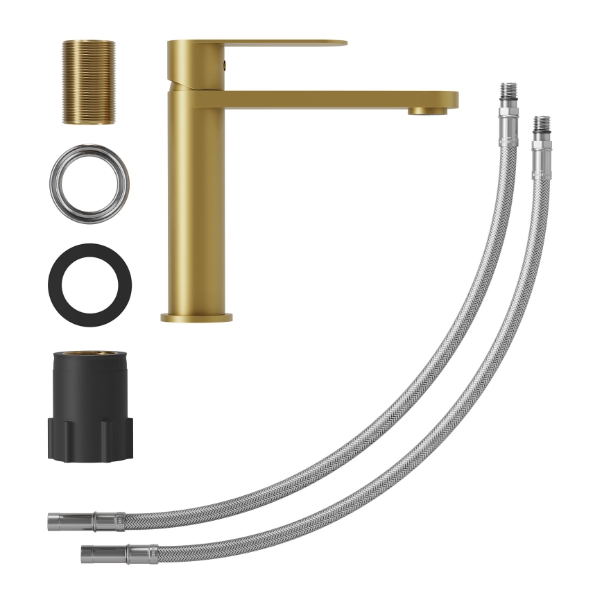 Wastafelkraan TARNBY 17,3 cm geborsteld messing