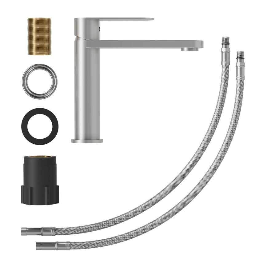 Wastafelkraan TARNBY 17,3 cm, geborsteld RVS