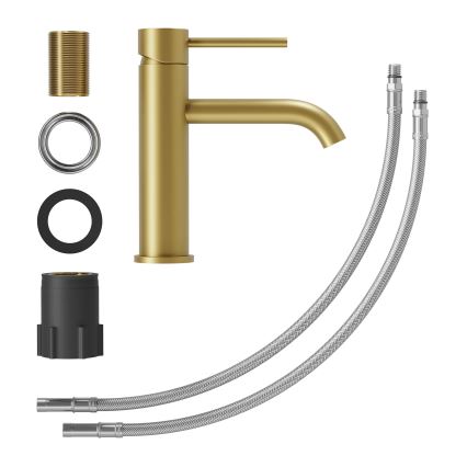 Wastafelmengkraan SOVANG 18,3 cm geborsteld messing