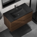 Wastafelmeubel KENWOOD 91 cm notenhout/zwart
