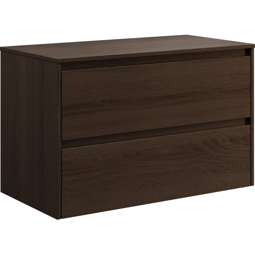 Wastafelmeubel met wastafel TRONDHEIM/KRISTIANSAND 90x57x46 cm walnoot/wit