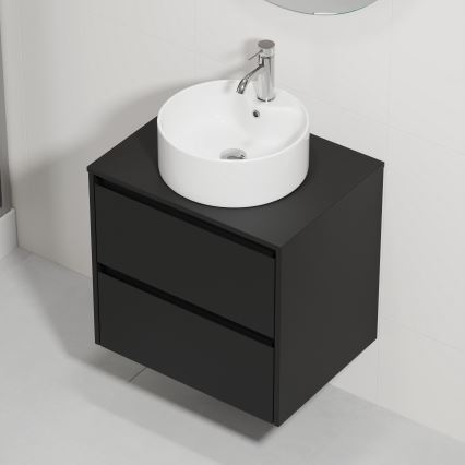 Wastafelmeubel TRONDHEIM/VIKEDAL 60 x 57 x 46 cm, zwart/wit
