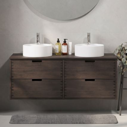 Wastafelonderkast GRIBSKOV 120 cm bruin/eiken