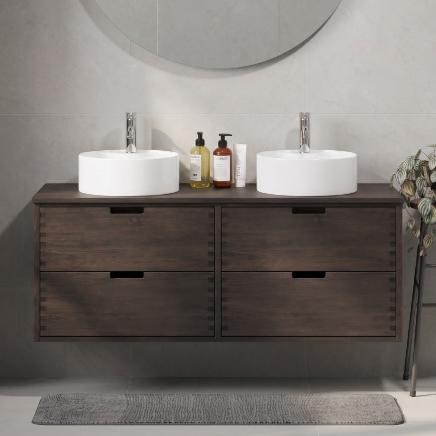 Wastafelonderkast GRIBSKOV 120 cm bruin/eiken