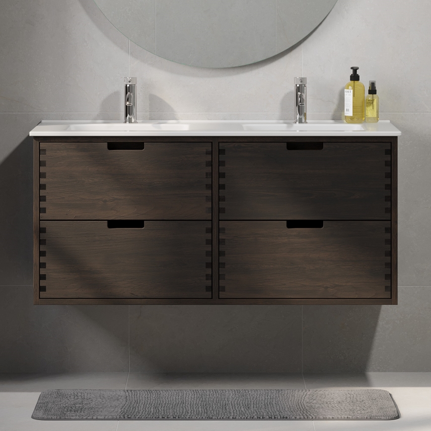 Wastafelonderkast GRIBSKOV 120 cm bruin/eiken
