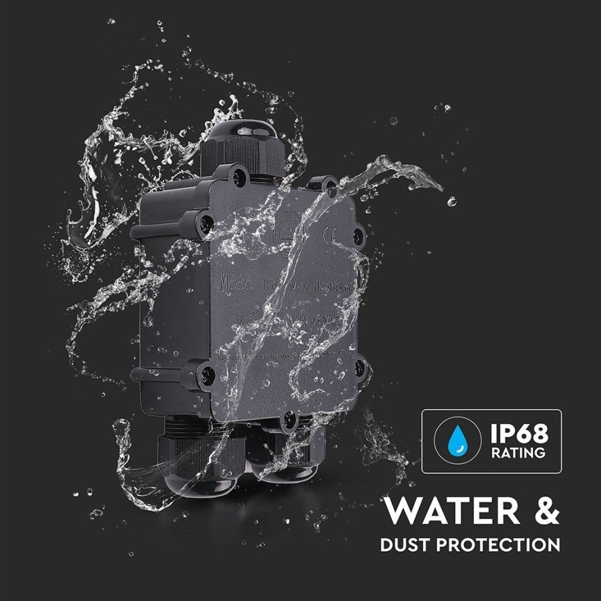 Waterdichte aansluitdoos IP68 zwart
