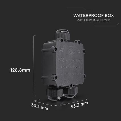 Waterdichte aansluitdoos IP68 zwart