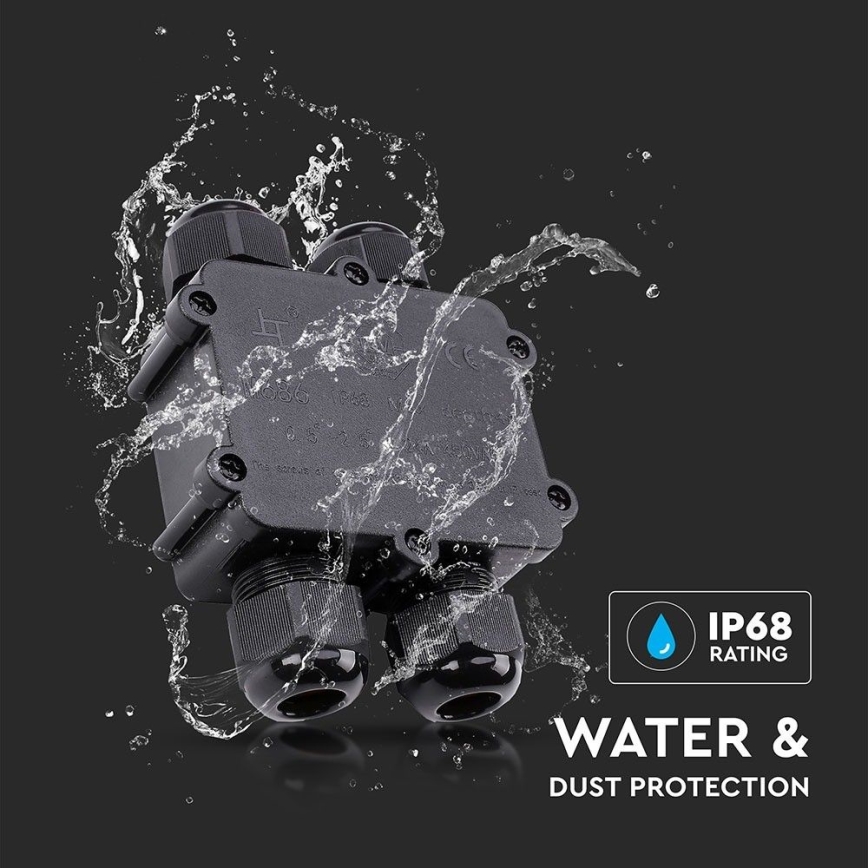 Waterdichte aansluitdoos IP68 zwart