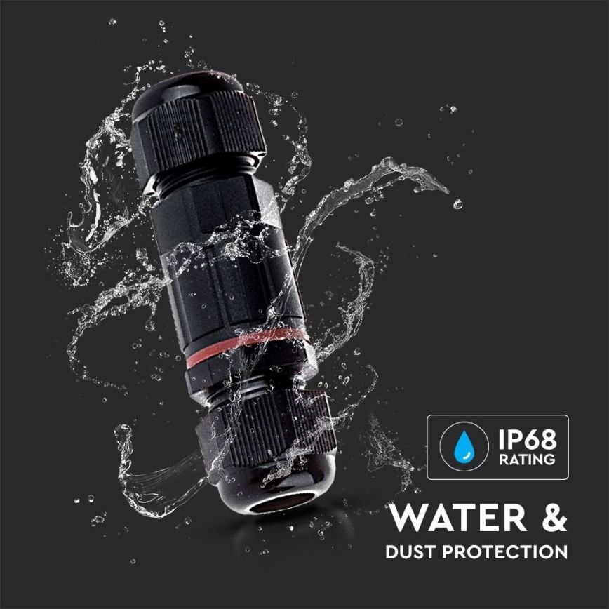Waterdichte connector IP68 zwart