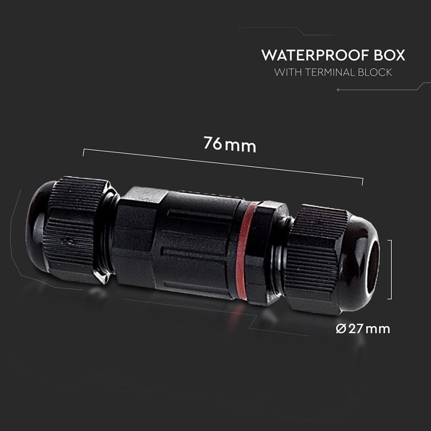Waterdichte connector IP68 zwart