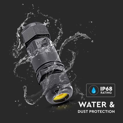 Waterdichte connector IP68 zwart
