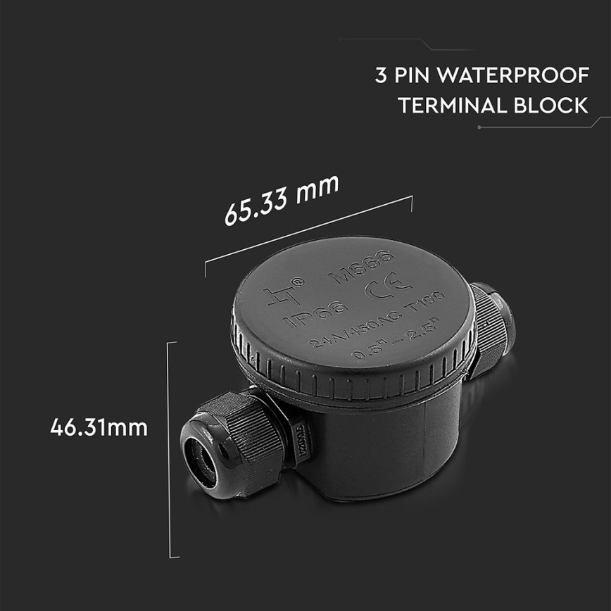 Waterdichte verbindingsconnector IP66 zwart