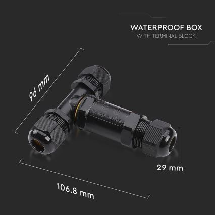 Waterdichte verbindingsconnector IP68 zwart