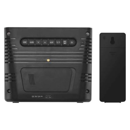 Weerstation met draadloos opladen 5V, 2xAA + 2xAAA, zwart